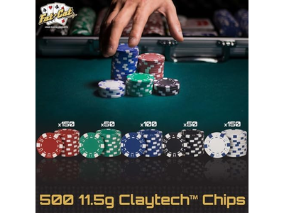 11.5 Gram Texas Hold 'em Claytec Poker Chip Set with Aluminum Case
