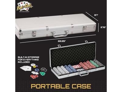 11.5 Gram Texas Hold 'em Claytec Poker Chip Set with Aluminum Case