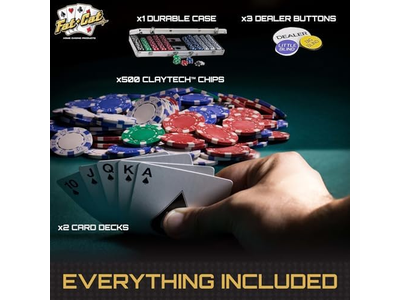 11.5 Gram Texas Hold 'em Claytec Poker Chip Set with Aluminum Case