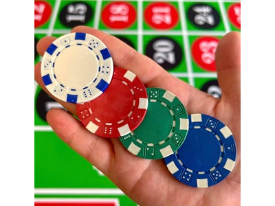 11.5g Clay Composite Dice Striped Casino Poker Chips- 4 Colors