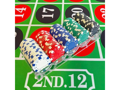 11.5g Clay Composite Dice Striped Casino Poker Chips- 4 Colors
