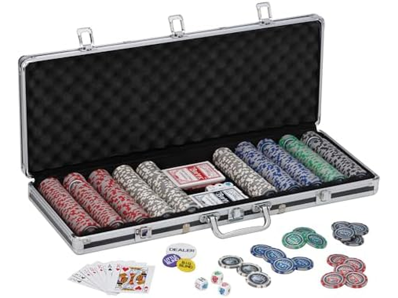 13.5 Gram Texas Hold 'em Clay Poker Chip Set with Aluminum Case