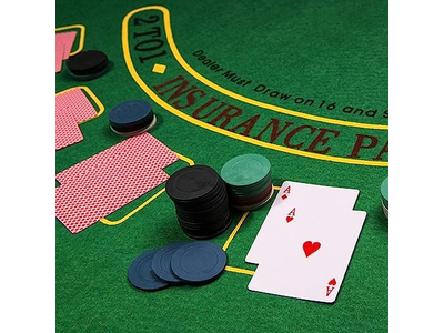 16-Inch Gambling Wheel with Reversible Roulette and Black Jack Table Cotton