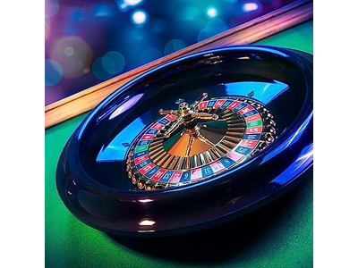 16-Inch Gambling Wheel with Reversible Roulette and Black Jack Table Cotton