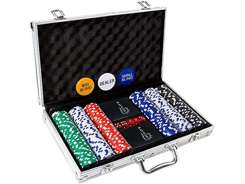 300 pcs Casino Chip Poker Set in Aluminum Case for Texas Holdem Blackjack