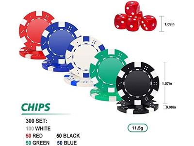 300 pcs Casino Chip Poker Set in Aluminum Case for Texas Holdem Blackjack