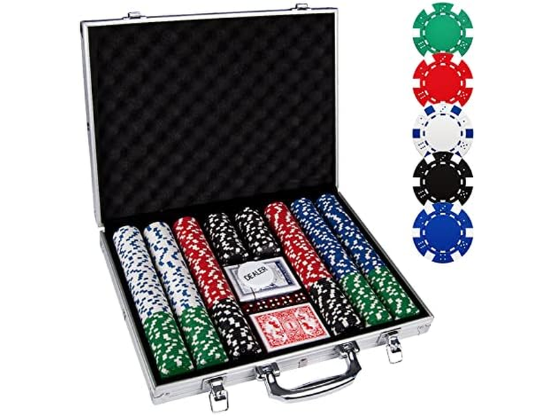 500PCS Poker Chip Set with Aluminum Travel Case