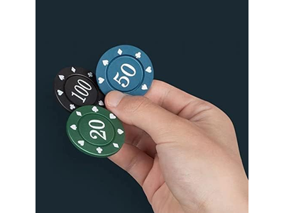 Denomination Poker Chips Set with Black Velvet Pouch Bag