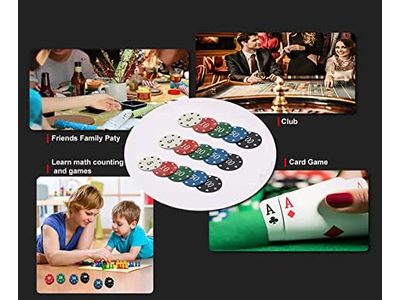 Denomination Poker Chips Set with Black Velvet Pouch Bag