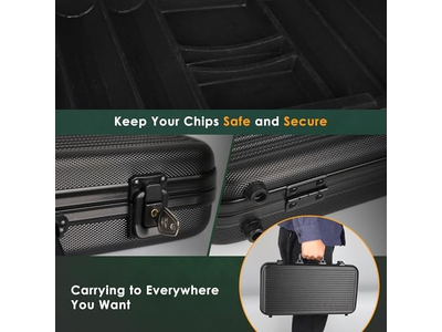 Poker Chip Set with Denominations for Texas Holdem Blackjack Gambling Games